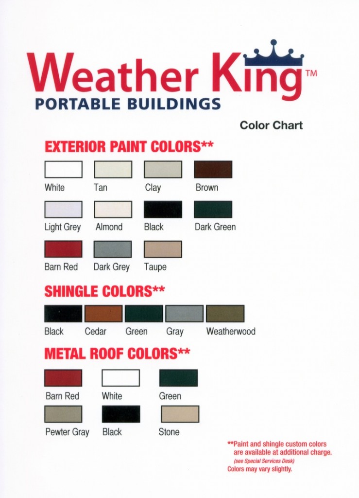 Weatherking Shed Color Chart